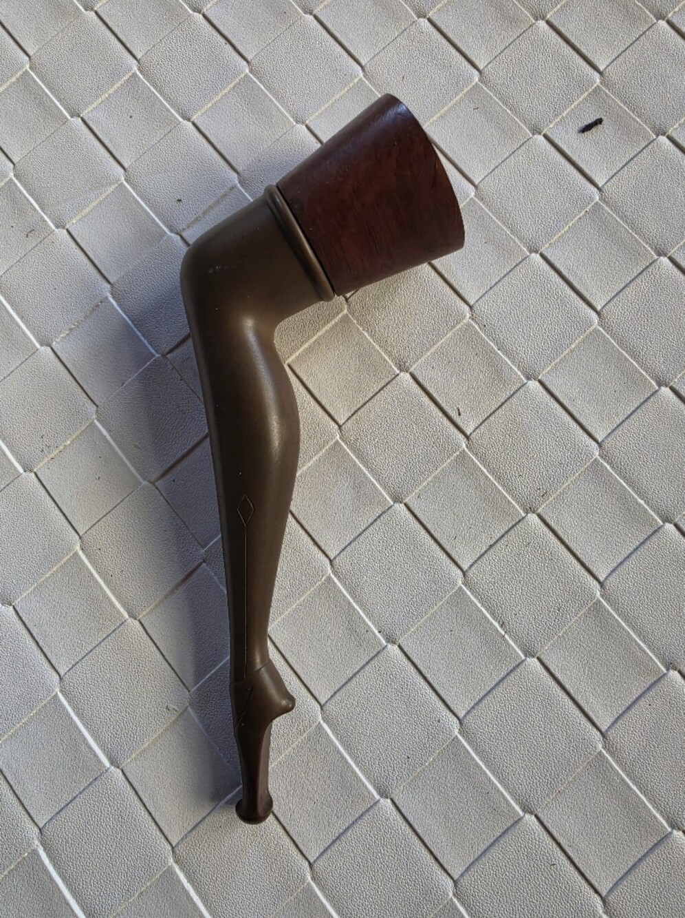 Vintage French Brown Lady's Leg Novelty Pipe High Heel Shoe 1920-50's RARE EUC